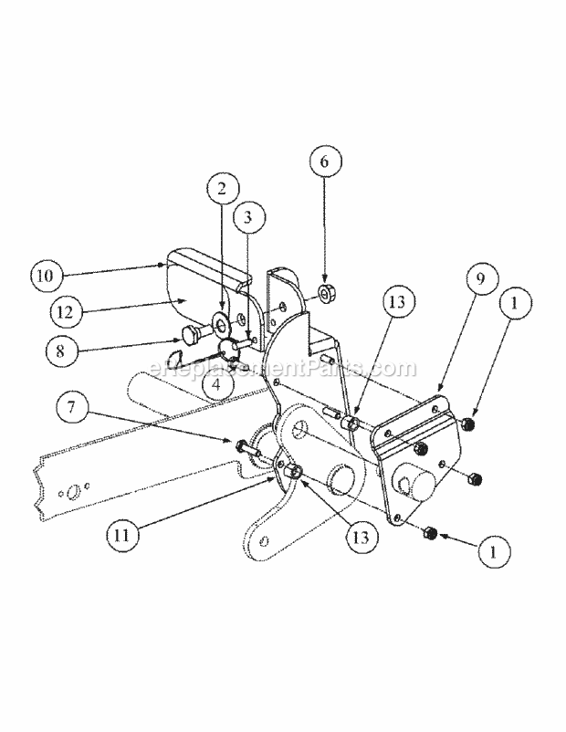 Foot Pedal Deck Lift Assembly Diagram and Parts List for M60-KHEFI 53AB5HEX750-28-HP Cub Cadet Lawn Tractor